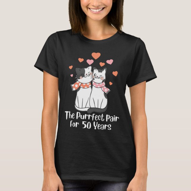 50th wedding Anniversary For Cat Lover T-Shirt (Front)