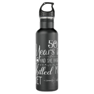 50th Wedding Anniversary for Him Couple 50 Years o 710 Ml Water Bottle