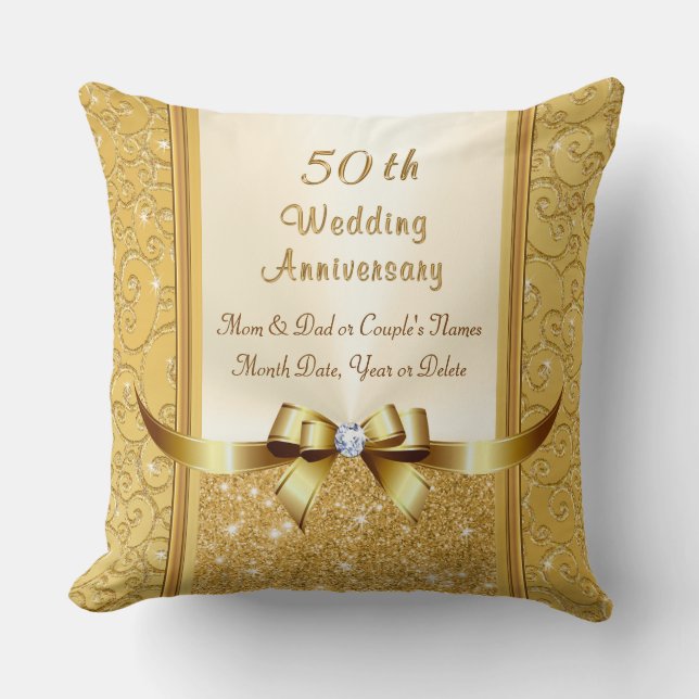 50th Wedding Anniversary Gift Ideas for Parents Cushion (Front)