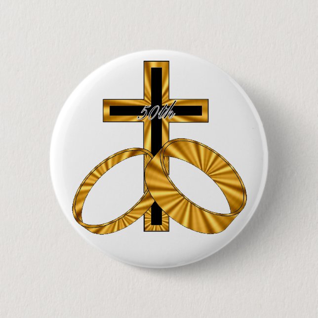 50th Wedding Anniversary Gifts 6 Cm Round Badge (Front)