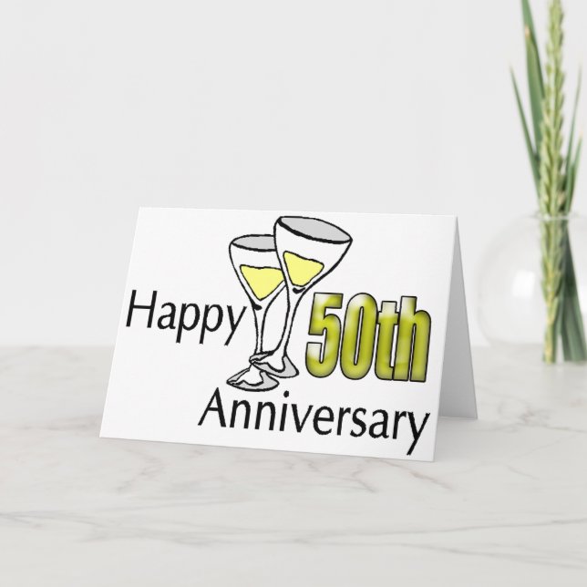 50th Wedding Anniversary Gifts Card (Front)