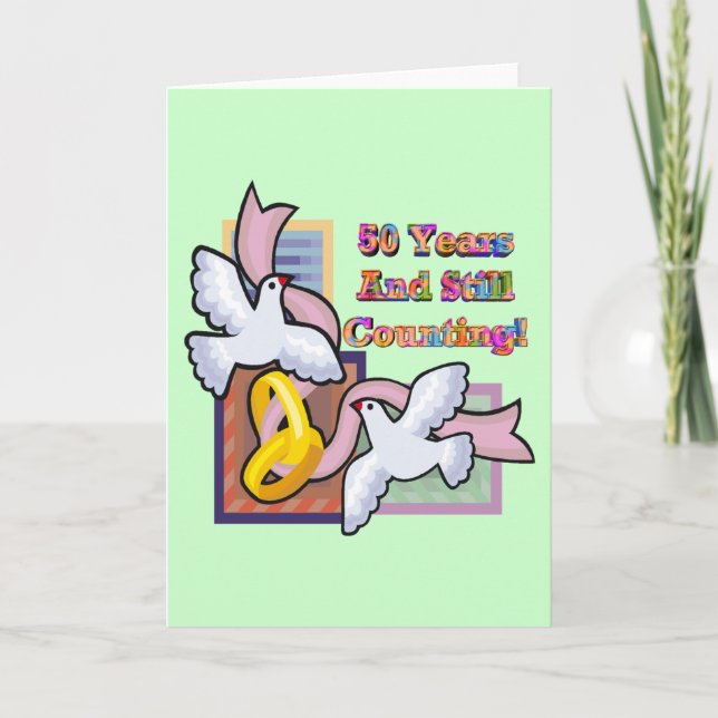 50th Wedding Anniversary Gifts Card (Front)