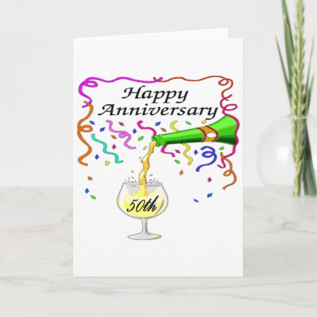50th Wedding Anniversary Gifts Card (Front)