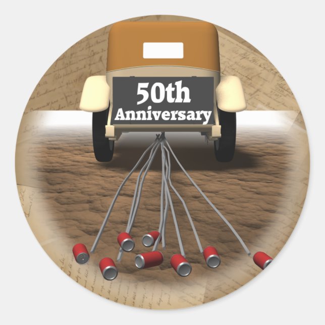 50th Wedding Anniversary Gifts Classic Round Sticker (Front)