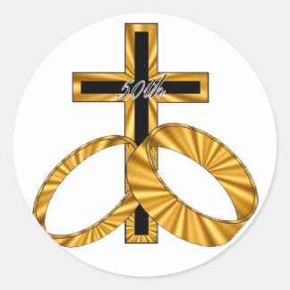 50th Wedding Anniversary Gifts Classic Round Sticker