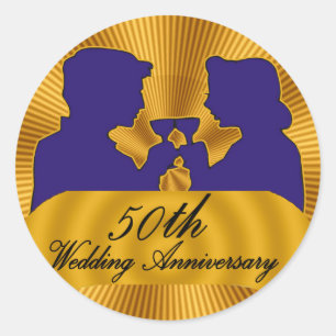 50th Wedding Anniversary Gifts Classic Round Sticker