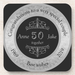 50th Wedding Anniversary Gifts for Couples Congrat Coaster