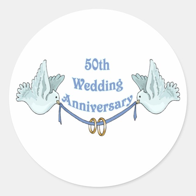 50th wedding anniversary gifts t classic round sticker (Front)