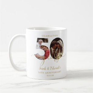 50th Wedding Anniversary Gold 2 Photo Coffee Mug