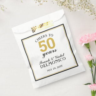 50th Wedding Anniversary Gold Cheers to 50 Years Favour Bags