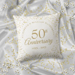 50th Wedding Anniversary Gold Dust Confett Cushion<br><div class="desc">Designed to coordinate with our 50th Anniversary Gold Dust collection. Featuring delicate gold dust. Personalise with your special fifty years golden anniversary information in chic gold lettering. Designed by Thisisnotme©</div>