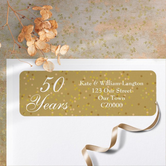 50th Wedding Anniversary Gold Dust Confetti (50th Wedding Anniversary Gold Dust Confetti Label)
