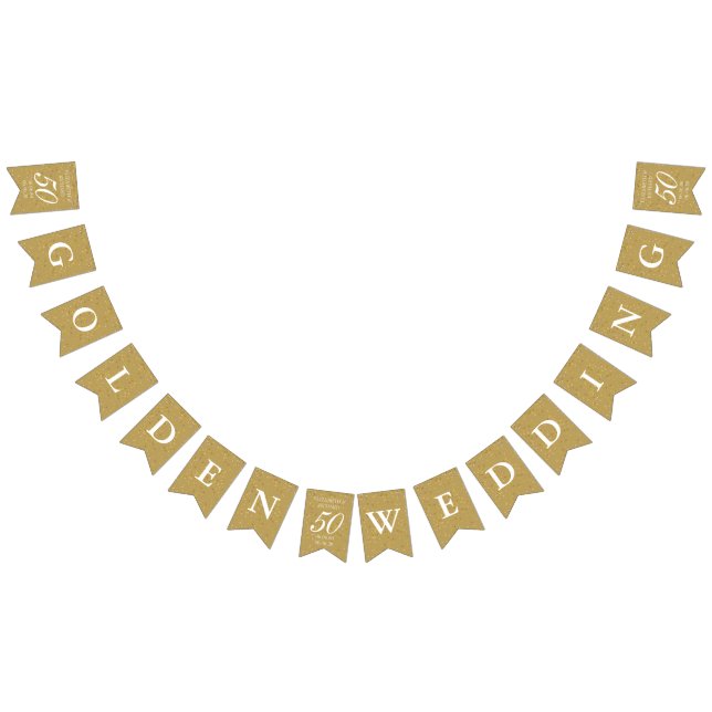 50th Wedding Anniversary Gold Dust Confetti Bunting (All)