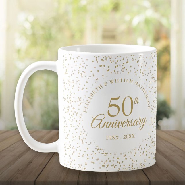 50th Wedding Anniversary Gold Dust Confetti Coffee Mug (50th Wedding Anniversary Gold Dust Confetti Coffee Mug)