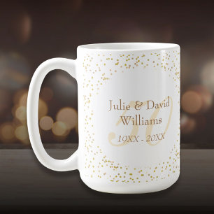 50th Wedding Anniversary Gold Dust Confetti Coffee Mug