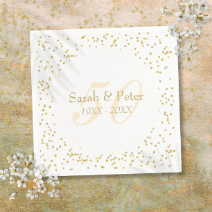 50th Wedding Anniversary Gold Dust Confetti Napkin