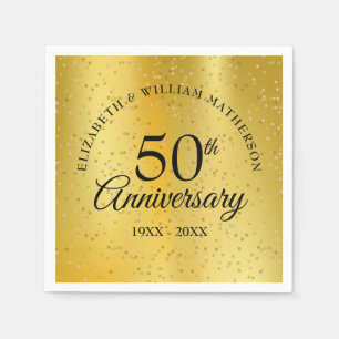50th Wedding Anniversary Gold Dust Foil Napkin
