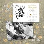 50th Wedding Anniversary Gold Heart Calendar Photo Save The Date<br><div class="desc">This pretty 50th anniversary save the date card features a calendar and pretty gold love heart highlighting your special date. The reverse features your special photo. Designed by Thisisnotme©</div>