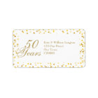 50th Wedding Anniversary Gold Hearts Address