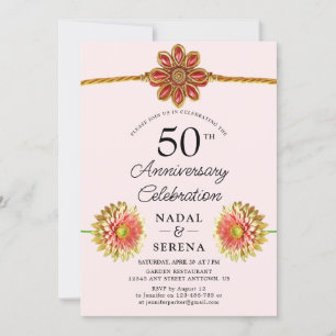 50th Wedding Anniversary Gold Invitation
