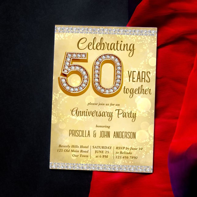 50th wedding anniversary gold jewellery invitation (Creator Uploaded)