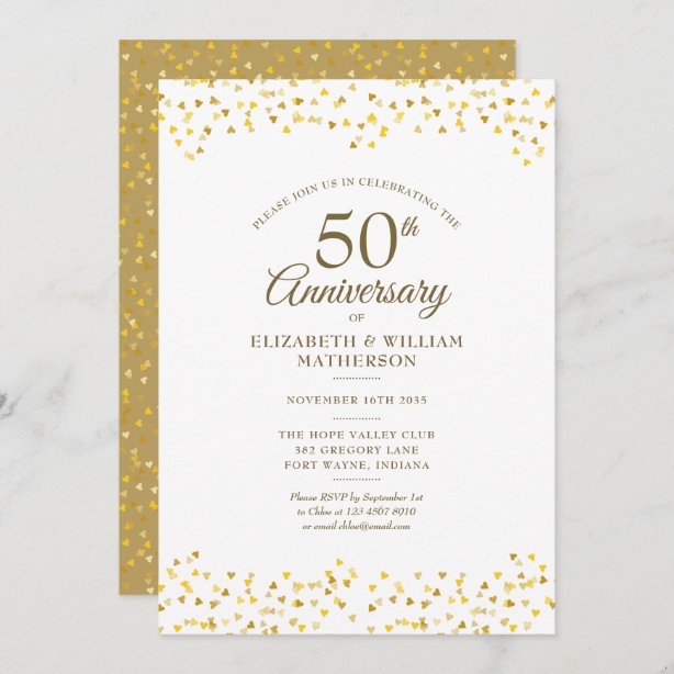 Golden Anniversary Invitations | Zazzle UK