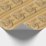 50th Wedding Anniversary Gold Medal Wrapping Paper<br><div class="desc">For an artsy,  old gold heart emblem design for them on their 50th wedding anniversary my original graphics with your text/name!</div>