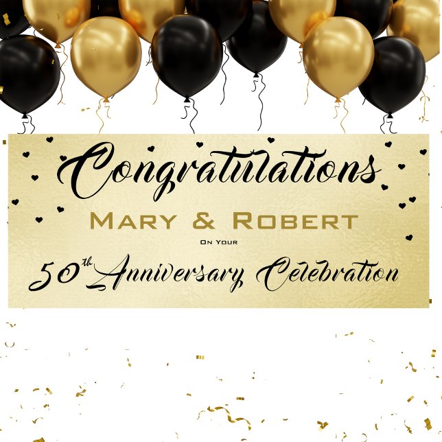 50th Wedding Anniversary Gold Reception Banner (50th Wedding Anniversary Gold Reception Banner)