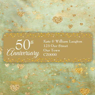 50th Wedding Anniversary Gold Return Address
