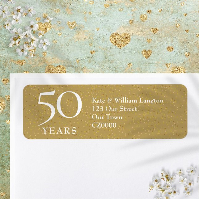 50th Wedding Anniversary Gold Return Address (50th Wedding Anniversary Gold Return Address Label)
