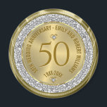 50th Wedding Anniversary Gold White Diamonds Magnet<br><div class="desc">Celebrate your 50th wedding anniversary in style with this exquisite white and gold double heart adorned with stunning faux diamonds. A symbol of enduring love and commitment,  this elegant piece is the perfect way to mark this milestone occasion.</div>