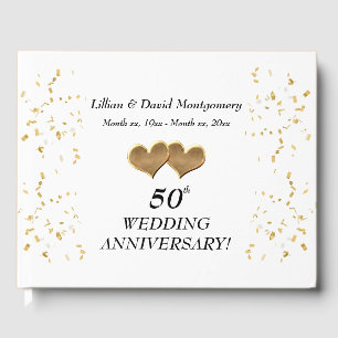 50th Wedding Anniversary, Golden, Couples Names Guest Book