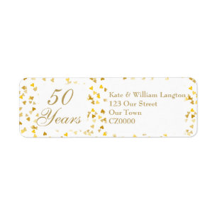 50th Wedding Anniversary Golden Hearts