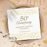50th Wedding Anniversary Golden Hearts Napkin<br><div class="desc">Featuring delicate gold hearts confetti this 50th golden wedding anniversary napkin can be personalised with your names and special date. Designed by Thisisnotme©</div>