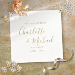 50th Wedding Anniversary Golden Signature Script Napkin<br><div class="desc">Featuring chic gold signature names. Personalise with your special fifty years golden anniversary information in chic gold lettering. Designed by Thisisnotme©</div>