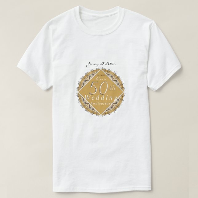 50th wedding Anniversary Golden  T-Shirt (Design Front)