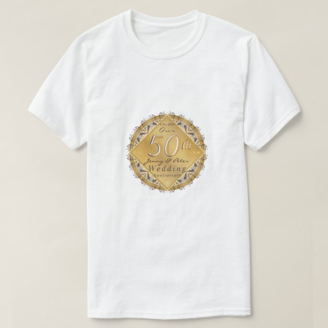 50th wedding Anniversary Golden  T-Shirt (Design Front)
