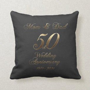 50th Wedding Anniversary Golden Wedding Parents Cushion