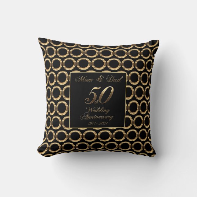 50th Wedding Anniversary Golden Wedding Parents Cushion (Front)