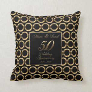 50th Wedding Anniversary Golden Wedding Parents Cushion