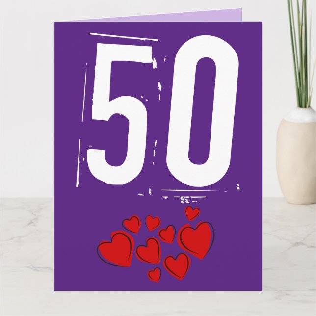 50TH WEDDING ANNIVERSARY GREETING BIG CARD (Front)