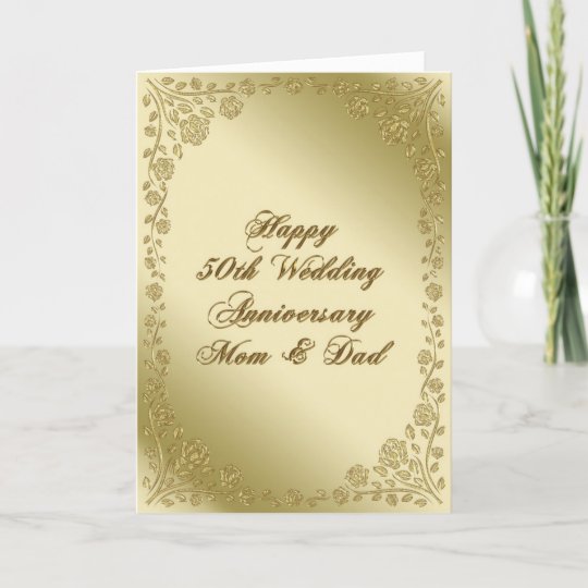 50th Wedding Anniversary Greeting Card Zazzle Co Uk