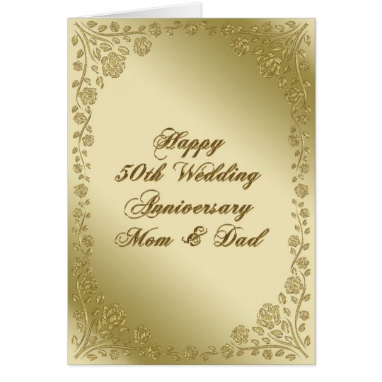 50th Wedding  Anniversary  Greeting  Card  Zazzle co uk 