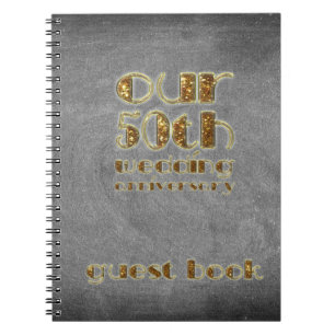 50th Wedding Anniversary Guest Book Chalkboard