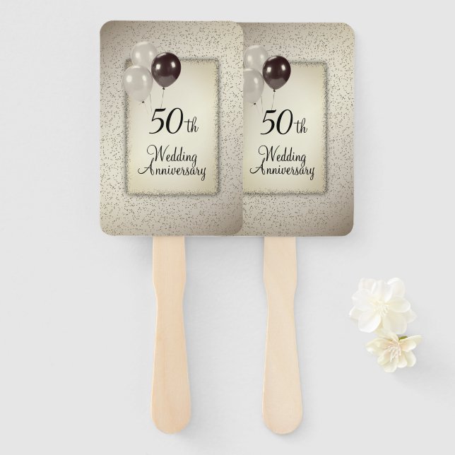 50th Wedding Anniversary  Hand Fan (Front and Back)