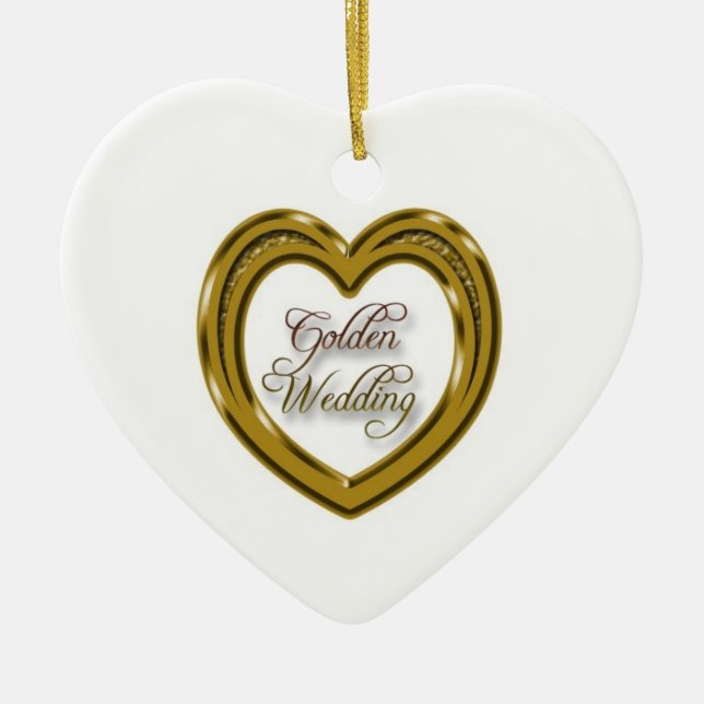 50th Wedding Anniversary Heart Ornament (Front)