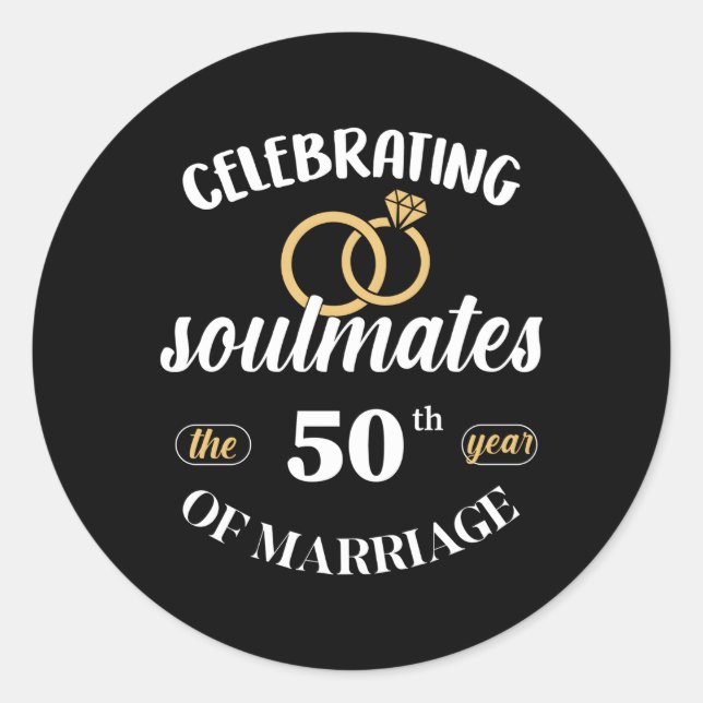 50Th Wedding Anniversary Husband 50 Classic Round Sticker (Front)