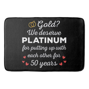 50th Wedding Anniversary I - Gold Funny Couple Bath Mat