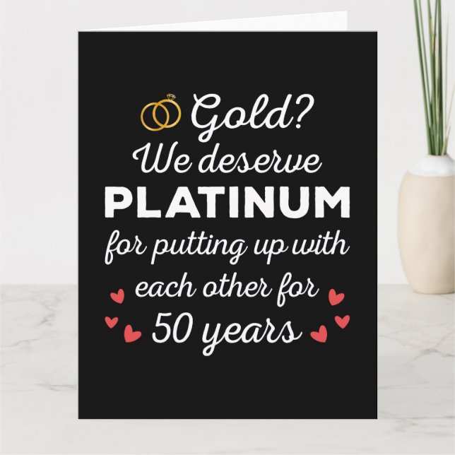 50th Wedding Anniversary I - Gold Funny Couple Card (Front)