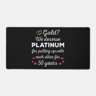 50th Wedding Anniversary I - Gold Funny Couple Desk Mat